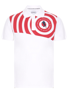 Поло хлопковое с принтом Dirk Bikkembergs