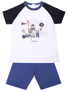 Пижама хлопковая с принтом La Perla