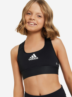 Спортивный топ бра для девочек adidas, Черный, размер 128