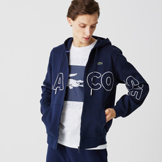 Мужская толстовка Lacoste на молнии с принтированным логотипом