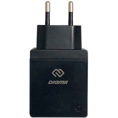 Сетевое зарядное устройство DIGMA DGWC-2U-3A-BK, 2xUSB, 3 A, black