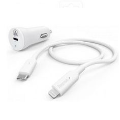 Комплект зарядного устройства HAMA H-183297, USB type-C, 8-pin Lightning (Apple),3A, белый