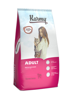 Сухой корм для кошек Karmy Adult, телятина, 10кг