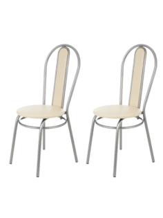 Набор стульев для кухни 2 шт, Венский, кремовый со спинкой кухонный стул No Brand