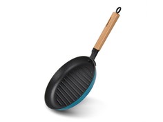 4045 FISSMAN Сковорода-гриль 24x3,5см с деревянной ручкой Индукция