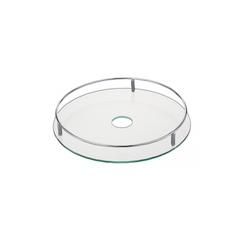 Полка стеклянная с рейлингом d-350 для трубы d-50 (060714) хром No Brand