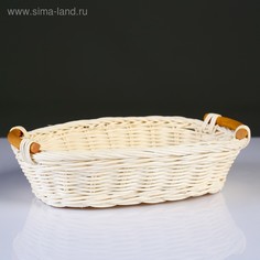 Корзина с ручками, 16×23×5 см, ротанг No Brand