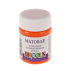 Краска акриловая Decola, 50 мл, оранжевая, Matt, матовая Невская палитра