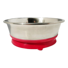 Миска металлическая на красной силиконовой подставке с присоской HOMEPET Premium, 0,25л Homecat