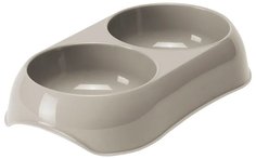 Миска двойная MODERNA, Gusto Small 2 х 0,2 л, светло-серая