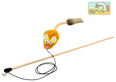 Игрушка для кошек GoSi лисенок с ушами, с хвостом трубочка с кисточкой, рыжий
