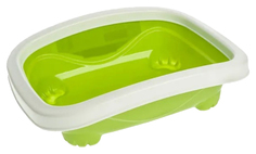 Лоток для кошек M-Pets MEMPHIS, с бортиком, зеленый, S, 40,5x33,2x12 см