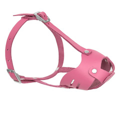 Намордник Tappi Джу, кожаный, цельнокроеный, розовый, для мелких пород собак