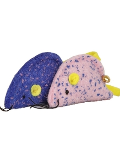 Игрушка для кошек Золотая рыбка Мышка Норушка мягкие ушки, 2 шт