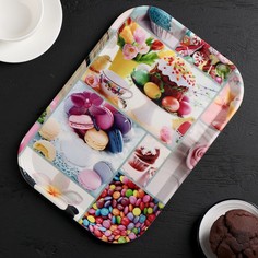 Поднос прямоугольный «Самобранка», 30×21 см, рисунок МИКС No Brand