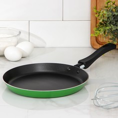 SCOVO Сковорода блинная Candy Green Grass, d=22 см, пластиковая ручка, антипригарное покры