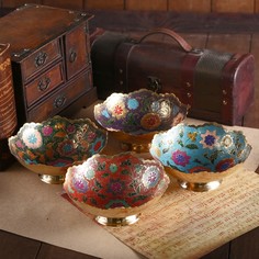 Блюдце латунь "Лаура" 17,5х17,5х7 см МИКС No Brand