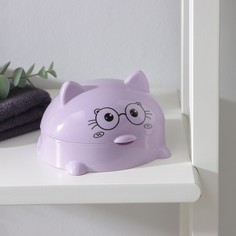 Мыльница с крышкой «Котейка», 11,5×11×8 см, цвет МИКС No Brand