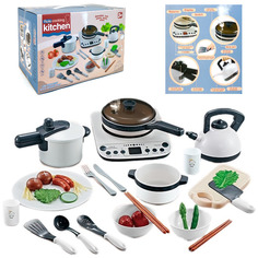 Набор детской бытовой техники Playsmart Плита Kitchen, с набором посуды и продуктов 110628