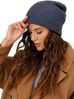 Шапка бини женская Siberika Эмили синяя р. ONE SIZE