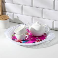 Поднос «Нежная роза», 38×33×3 см, рисунок МИКС No Brand