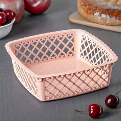 Ваза для хлеба и фруктов Amor, 20×6 см, квадратная, цвет МИКС No Brand
