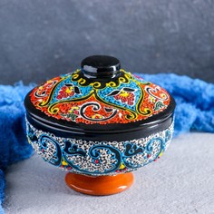 Сахарница Риштанская Керамика "Самарканд", 300 мл, микс Шафран
