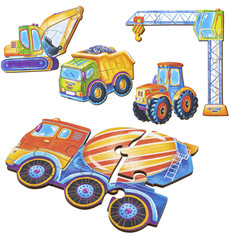 Пазл из дерева Raduga kids строительная техника RK1236