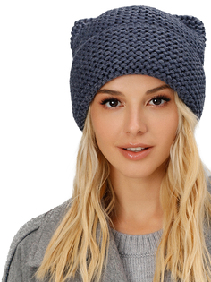 Шапка бини женская Siberika Миа синяя р. ONE SIZE