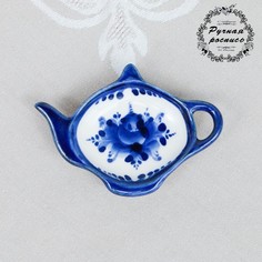 Подставка под чайные пакетики, гжель, фарфор, 10х7 см No Brand