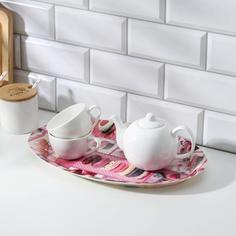 Поднос «Макаруны», 37×24×3 см, цвет МИКС No Brand