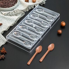Форма для шоколада 27,5×13,5 см "Ложки", 10 ячеек No Brand