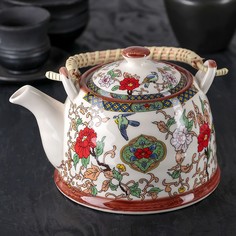 Чайник заварочный «Цветы», 900 мл, 17×14×12 см, с металлическим ситом No Brand