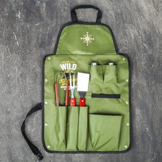Фартук "Wild Kitchen", зеленый, 63 х 43 см No Brand