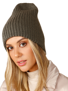 Шапка бини женская Siberika Герда серо-зеленая, р. 54-56
