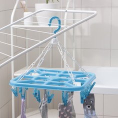 Сушилка для белья подвесная квадратная, 32×32 см, 20 прищепок, цвет МИКС No Brand