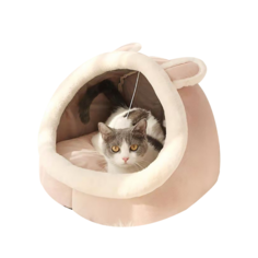 Домик для кошек и собак средних и маленьких пород Solmax с ковриком и лежанкой 31*30*28 см