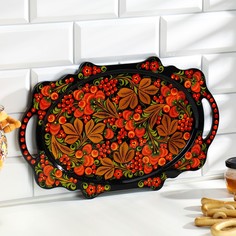 Поднос Ягодка, 40х25 см, хохлома No Brand