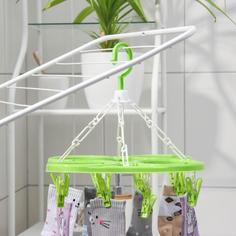 Сушилка для белья подвесная, 33×33 см, 16 прищепок, цвет МИКС No Brand