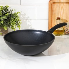 Сковорода-Wok «Традиция», 3 л, d=28 см, пластиковая ручка, антипригарное покрытие, цвет чё Kukmara