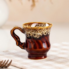 Чашка кофейная "Бриз", коричневая, керамика, 0.1 л