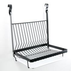 Полка на рейлинг с поддоном 29,6×24×38 см, цвет чёрный No Brand