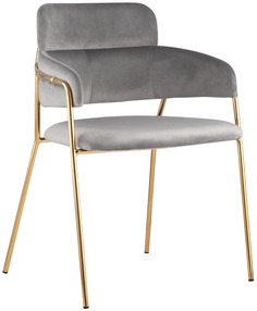 Стул Полин, вельвет, светло-серый No Brand