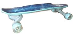 Скейт детский лонгборд 26 дюймов с ручкой, светящиеся колеса до 80 кг. (Цвет: Голубой) Skate