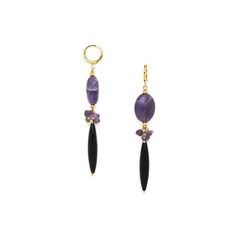 Серьги из бижутерного сплава с аметистом Nature Bijoux NB21.2-12-75712