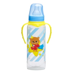 Бутылочка для кормления «Мишка принц» 250 мл цилиндр, с ручками Mum&Baby