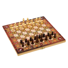 Настольная игра 3в1 Узоры: нарды, шашки, шахматы, 29х29 см No Brand