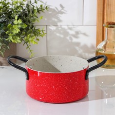 Кастрюля «Мрамор светлый», 1,2 л, антипригарное покрытие, цвет МИКС No Brand