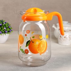 Кувшин с крышкой «Фруктовый микс», 1,85 л, цвет и рисунок МИКС No Brand
