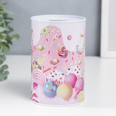 Копилка металл банка "Сладости" МИКС 12х8х8 см No Brand